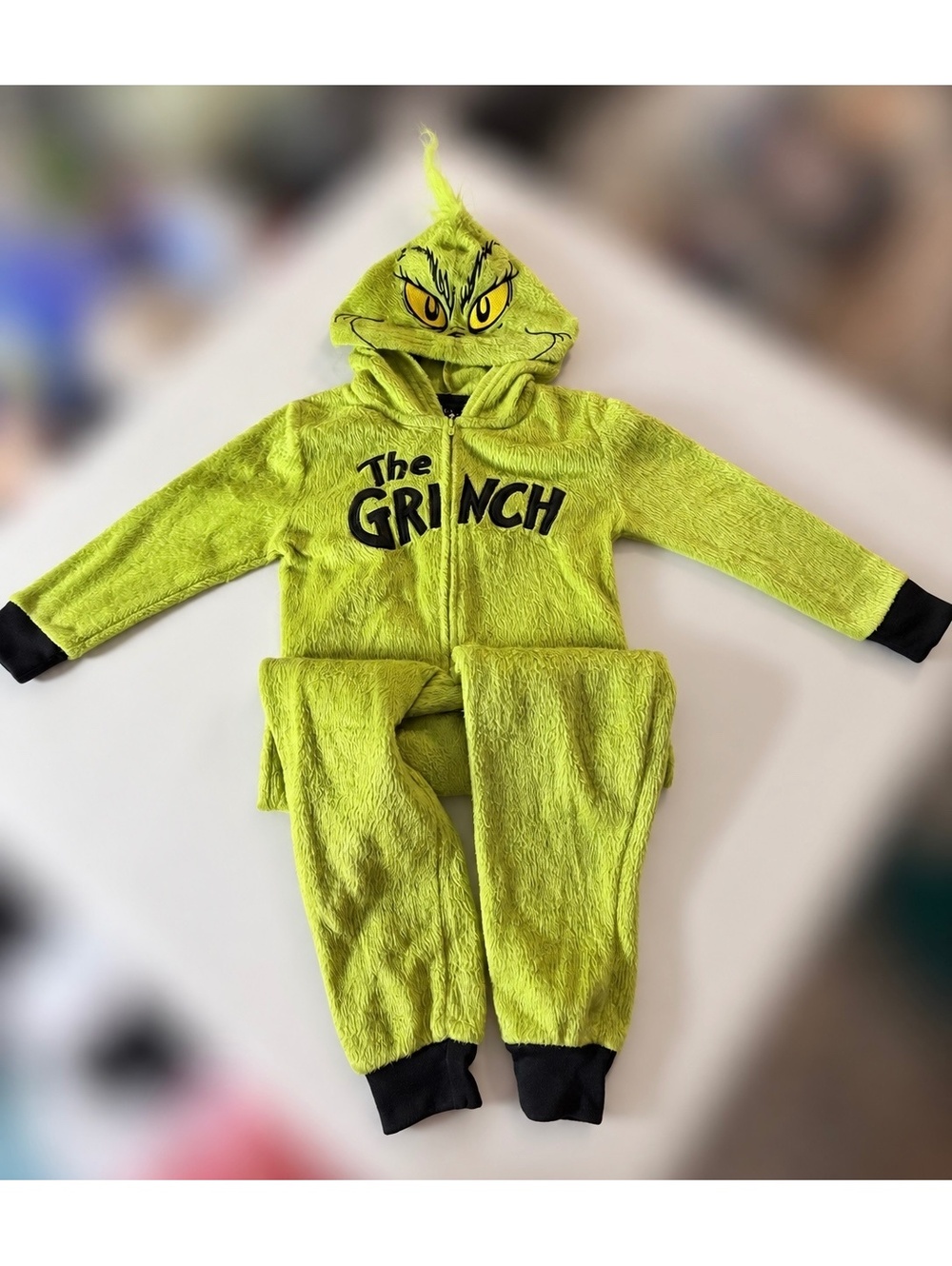 The Grinch Kids' Fleece Onesie Pajamas with Hood Size 5 (XS/S)